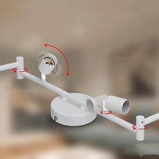 Plafoniera da soffitta orientabile 6 portalampada GU10 lampada bianca