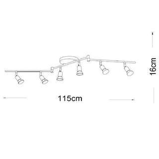 Plafoniera da soffitta orientabile 6 portalampada GU10 lampada bianca
