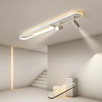 Plafoniera lampada sa soffitto a led 50 watt 2 faretti spot orientabili gu10 luce fredda 6500k naturale 4000k