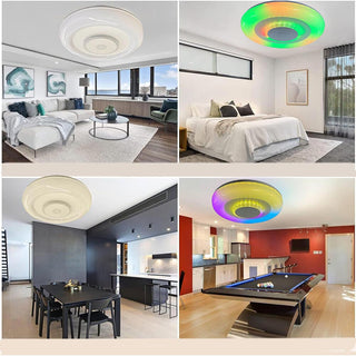Plafoniera RGB 72W con cassa bluetooth telecomando e APP opaca
