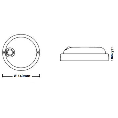 Plafoniera a led per esterno con sensore di movimento 9 watt 6500k tonda o ovale IP56