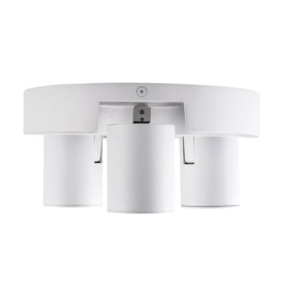 Plafoniera 3 diffusori orientabile da soffitto parete lampada tonda attacco GU10 per bagno soggiorno bianco o nero