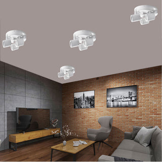 Plafoniera 3 diffusori orientabile tonda da soffitto parete GU10