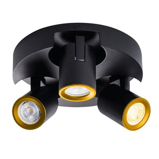 Plafoniera 3 diffusori orientabile tonda da soffitto parete GU10