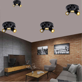 Plafoniera 3 diffusori orientabile tonda da soffitto parete GU10