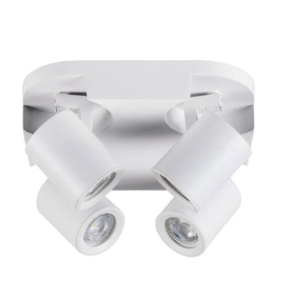 Plafoniera 4 diffusori orientabile tonda da soffitto parete GU10