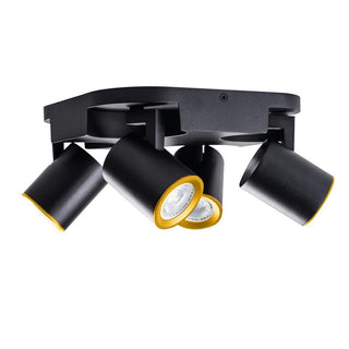 Plafoniera 4 diffusori orientabile tonda da soffitto parete GU10