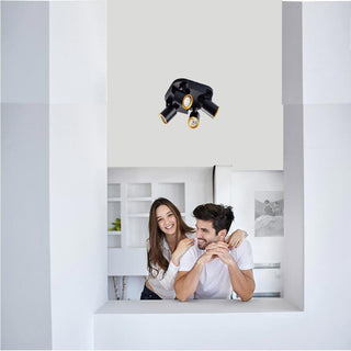 Plafoniera 4 diffusori orientabile tonda da soffitto parete GU10