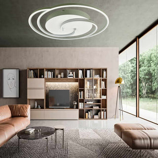 Plafoniera led 48 watt tonda spirale bianca e oro luce fredda 6500k
