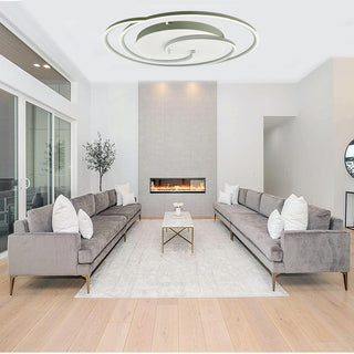 Plafoniera led 48 watt tonda spirale bianca e oro luce fredda 6500k