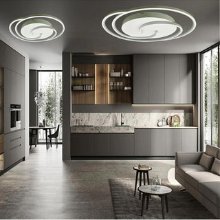 Plafoniera led 48 watt tonda spirale bianca e oro luce fredda 6500k