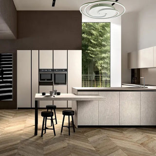 Plafoniera led 48 watt tonda spirale bianca e oro luce fredda 6500k