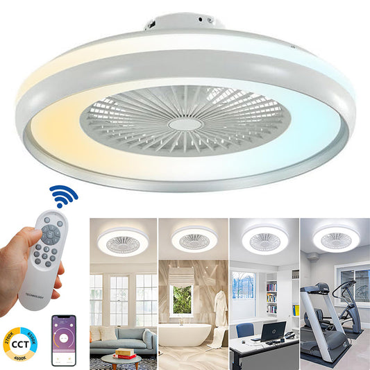 Plafoniera a led 62 watt con ventilatore a 6 velocità dimmerabile 3 colorazione di luce con telecomando App smartphone