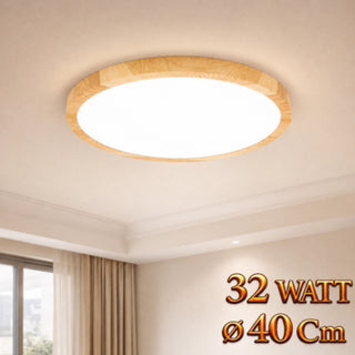 Plafoniera led ultra slim 18 24 32 36 45 watt tecnologia CCT colore legno
