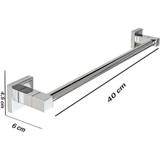 Porta asciugamano in acciaio muro fissaggio con o senza viti 40 60 cm