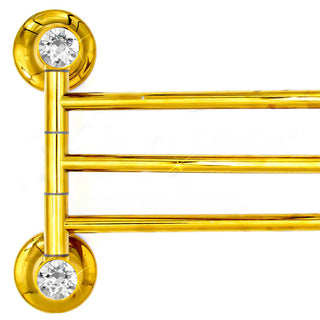 Porta asciugamani 3 bracci in acciaio oro con punto luce