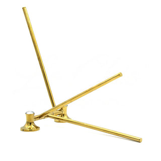 Porta asciugamani 3 bracci in acciaio oro con punto luce