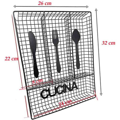 Portaposate da cassetto 4 scomparti in metallo organizer cassetti da cucina vassoio porta posate forato