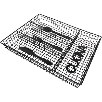 Portaposate da cassetto 4 scomparti in metallo organizer cassetti da cucina vassoio porta posate forato