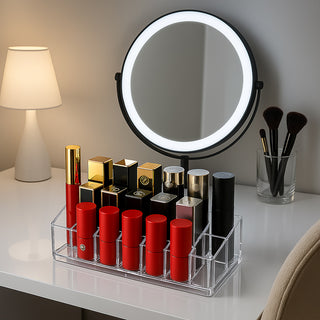 Organizer trucchi 24 scomparti espositore smalti rossetti cosmetici