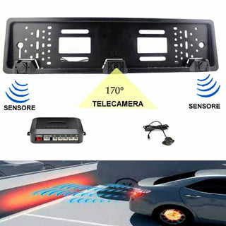 Portatarga telecamera posteriore 2 sensori parcheggio allarme sonoro