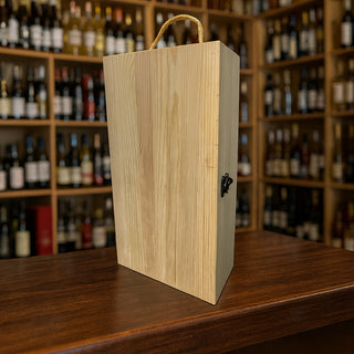 Cassetta portabottiglie doppia rettangolare in legno per decoupage