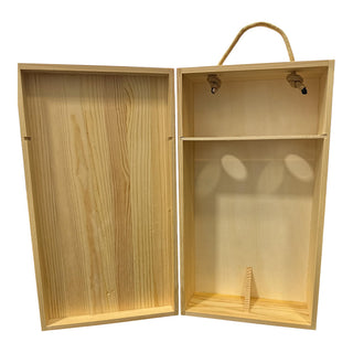 Cassetta portabottiglie doppia rettangolare in legno per decoupage