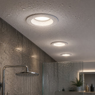 Portafaretto da incasso rotondo per faretti GU10 in alluminio IP44