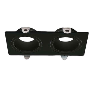 Portafaretto doppio diffusore rettangolare per faretti orientabile incasso per controsoffitta per faretti gu10 mr16
