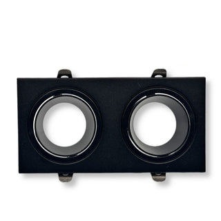 Portafaretto doppio diffusore rettangolare per faretti orientabile incasso per controsoffitta per faretti gu10 mr16