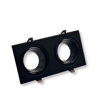 Portafaretto doppio diffusore rettangolare per faretti orientabile incasso per controsoffitta per faretti gu10 mr16