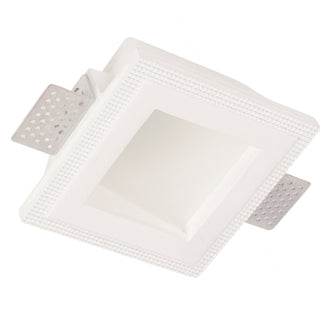 Portafaretto incasso in gesso a scomparsa quadrato con vetrino GU10