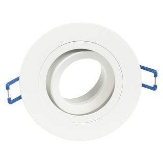 Portafaretto da incasso rotondo bianco orientabile per faretti