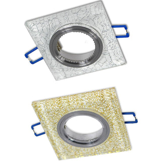 Portafaretto da incasso quadrato oro o argento per faretti GU10