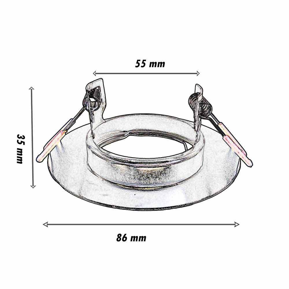 Porta faretto ad incasso fisso per cantrosoffitto supporto tondo per faretti lampada in alluminio