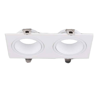 Portafaretto doppio diffusore rettangolare per faretti orientabile incasso per controsoffitta per faretti gu10 mr16