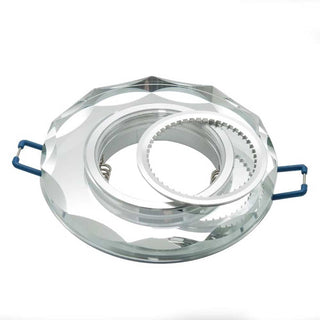 Portafaretto incasso vetro effetto specchio supporto faretti argento