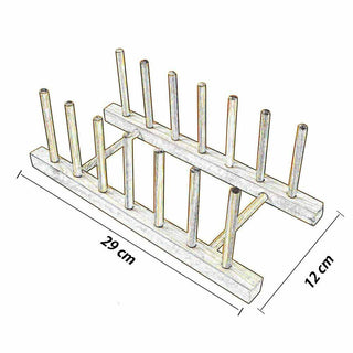 Set 2 portapiatti in legno per piatti bicchieri 6 posti scolapiatti