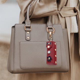 Set 4 Porta rossetto ecopelle decorato bomboiera con porta chiavi