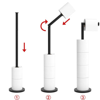 Piantana porta rotolo da terra con vano scorta per bagno da terra