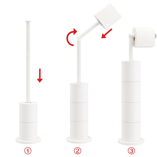 Piantana porta rotolo da terra con vano scorta per bagno da terra