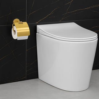 Porta rotolo per carta igienica acciaio oro modello Stella
