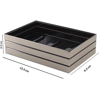 Set accessori bagno 3 pz argento a righe dispenser bicchiere piattino