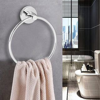 Porta asciugamani da muro ad anello acciaio fissaggio con viti o colla