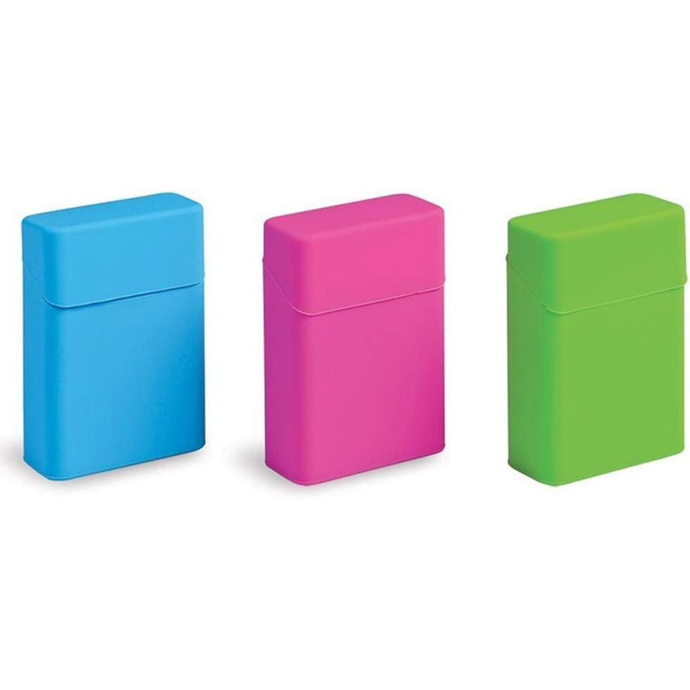 Portasigarette in silicone 3 pezzi astuccio porta pacchetto per 20 sigarette richiudibile in gomma morbida tascabile colori misti 9x6x3 cm