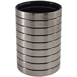 Set accessori bagno 3 pz argento a righe dispenser bicchiere piattino