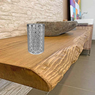 Accessori bagno argento barocco dispenser bicchiere piattino