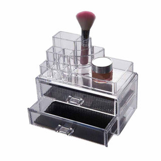 Organizer cosmetici con cassetti per trucchi trasparente 8 scomparti