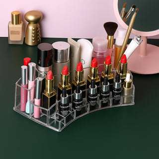 Organizer trucchi 19 scomparti espositore pennelli rossetti cosmetici