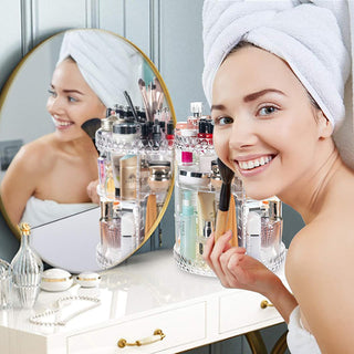 Organizer cosmetici rotante 360° in abs trasparente 28.5 x 21.8 cm